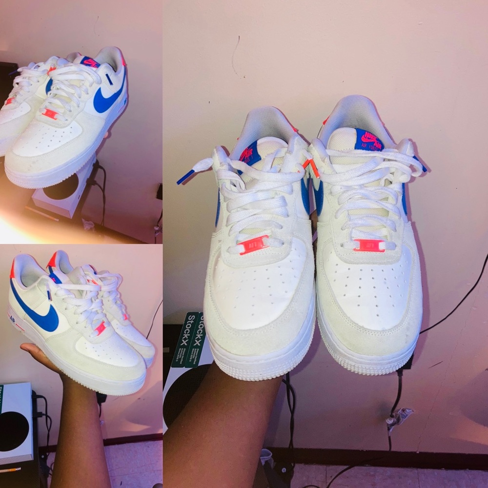 (Suade) texture. Nicks colored Air Force 1.